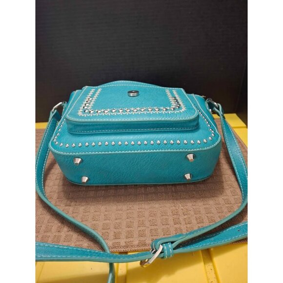 Montana West Turquoise Crossbody Bag With Embellished Details & Tassel Accent T8 - Picture 4 of 9
